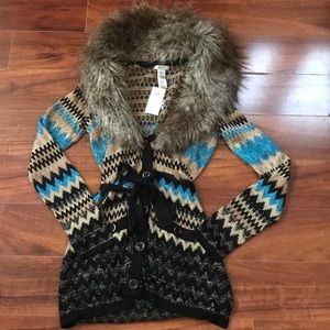 Removable Faux Fur Sweater